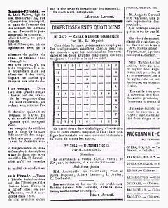 История судоку. Печать судоку в журнале La France, 1895 год