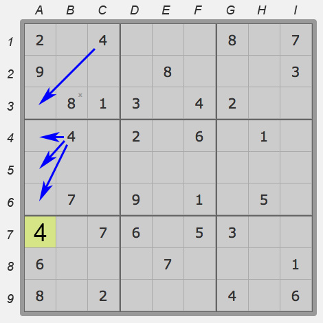 Hopeless singleton in a column or line