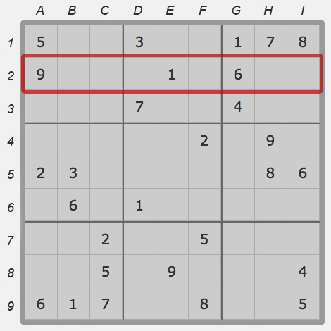 Line of sudoku field