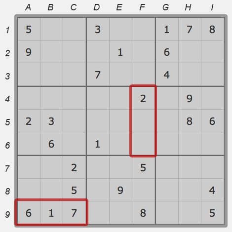 Segments of sudoku field