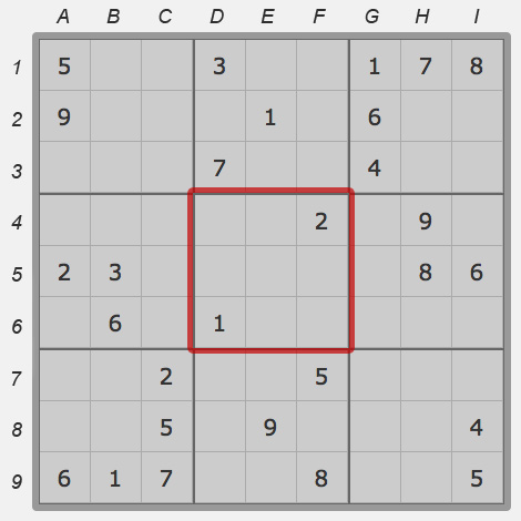 Square of sudoku field