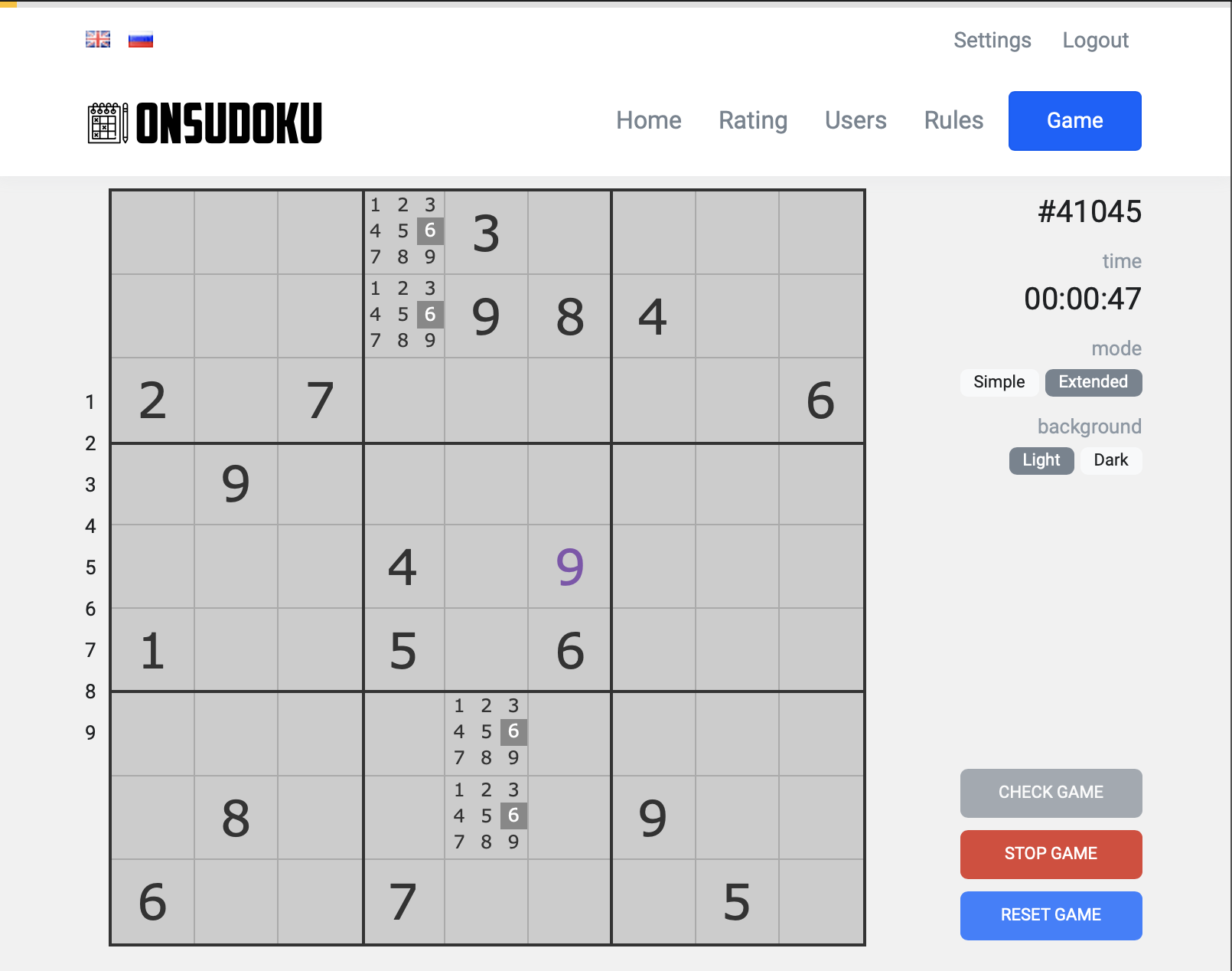 Судоку онлайн - решать сложные и простые sudoku-головоломки